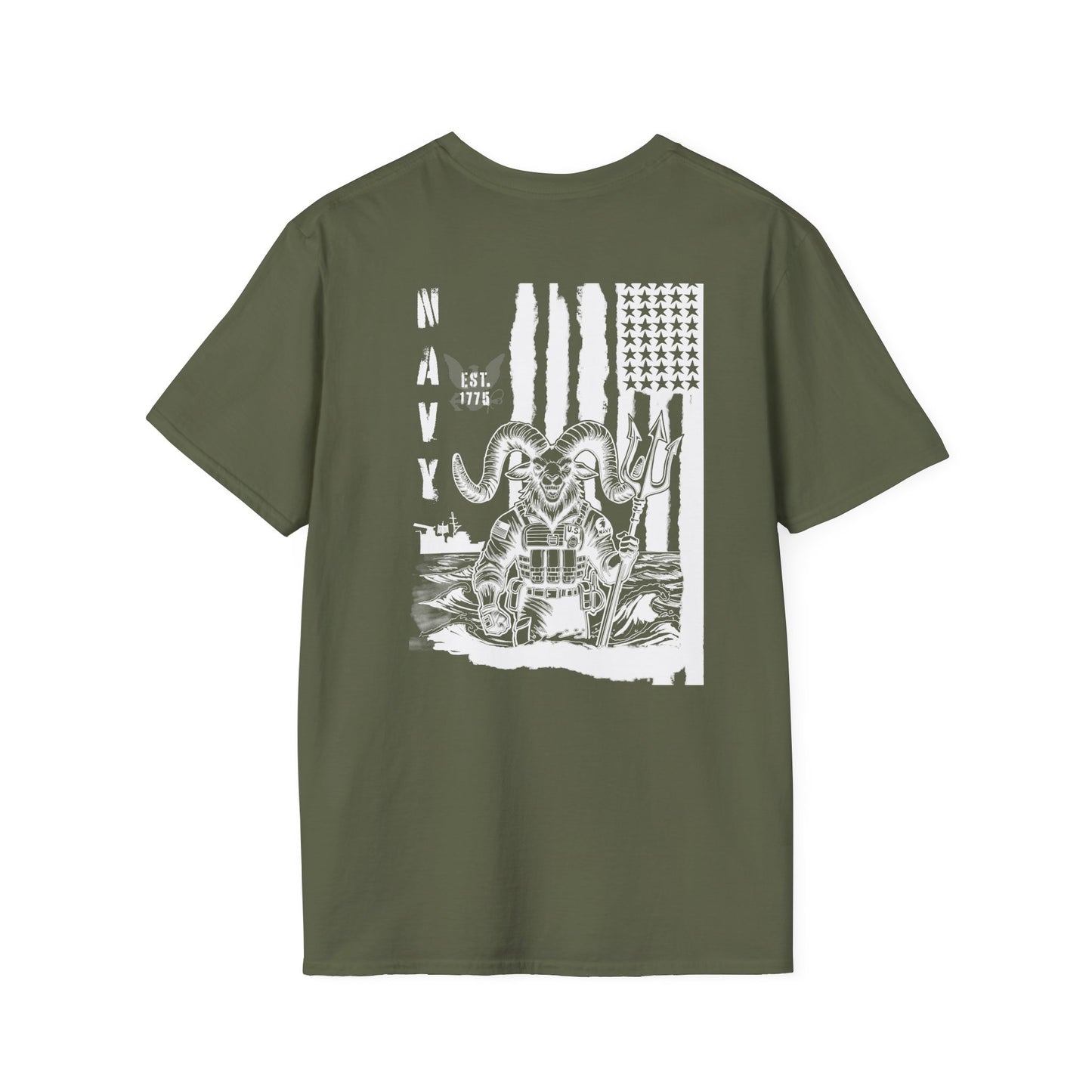USN Softstyle T-Shirt - US Navy Goat Patriotic Shirt