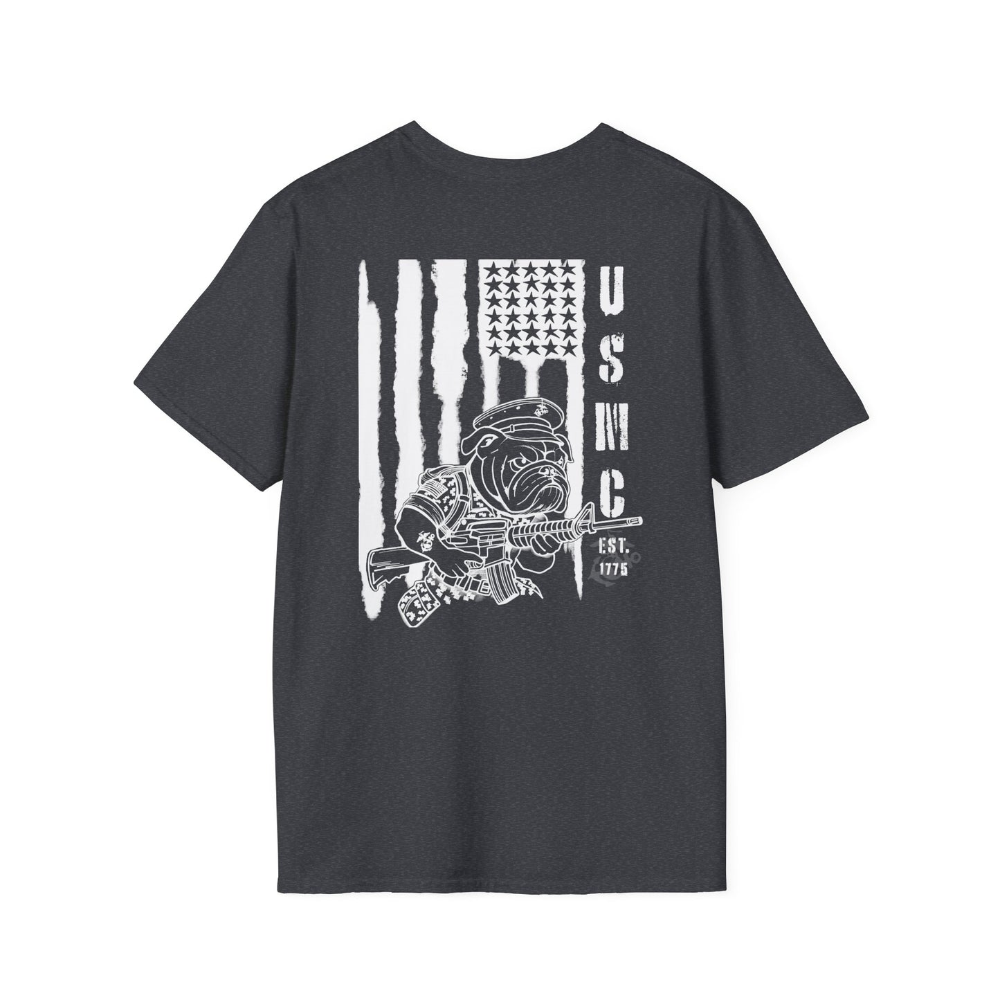 USMC Softstyle T-Shirt - US Marines Devil Dog Patriotic Shirt
