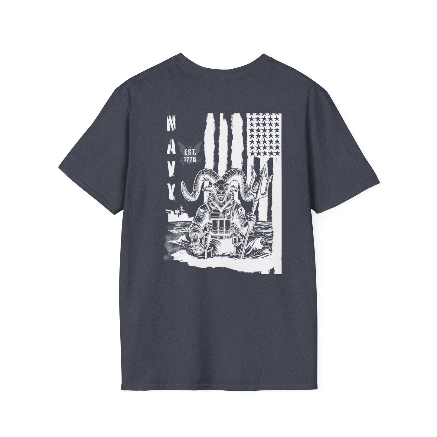 USN Softstyle T-Shirt - US Navy Goat Patriotic Shirt