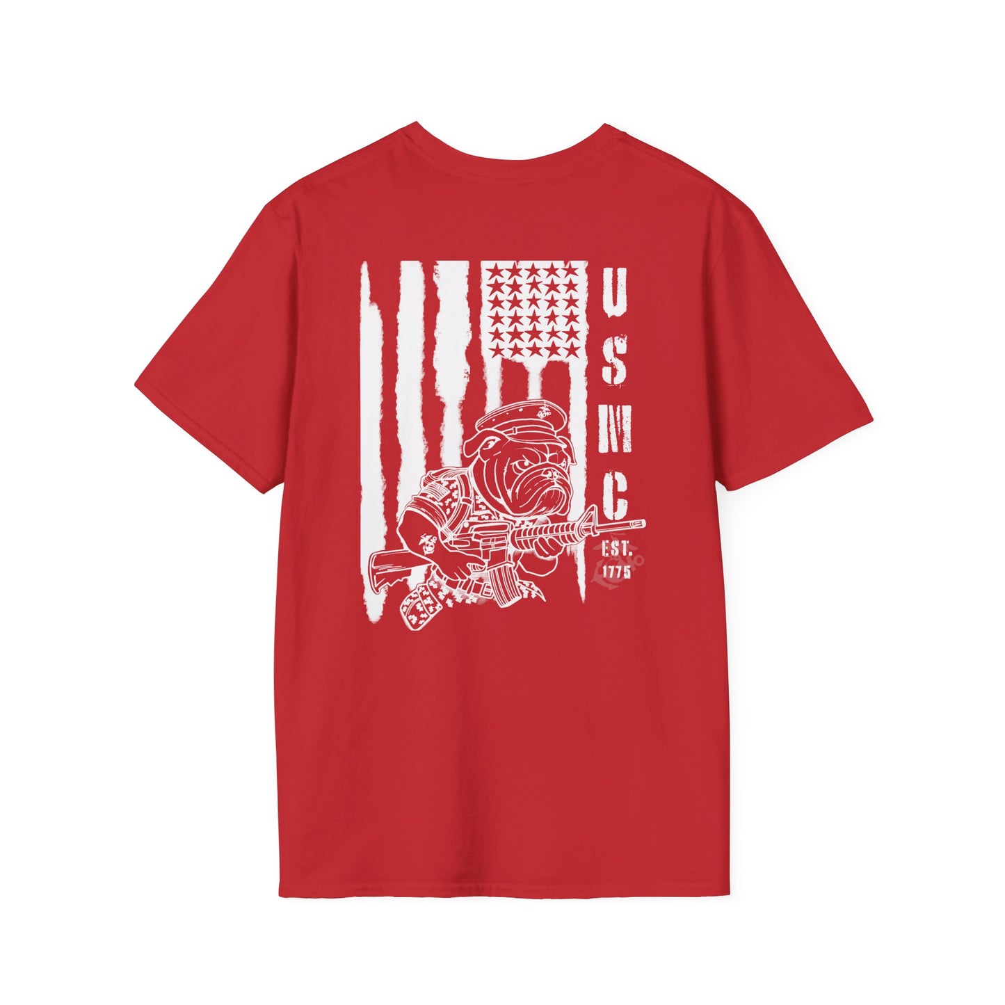 USMC Softstyle T-Shirt - US Marines Devil Dog Patriotic Shirt