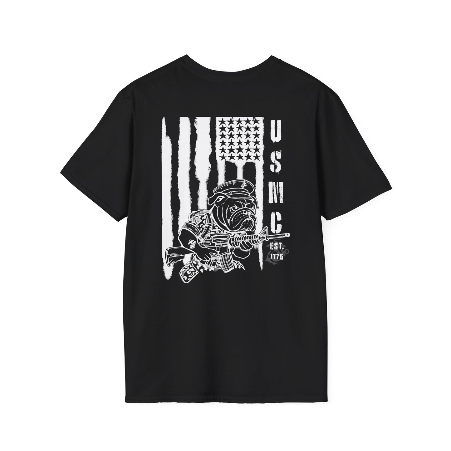 USMC Softstyle T-Shirt - US Marines Devil Dog Patriotic Shirt