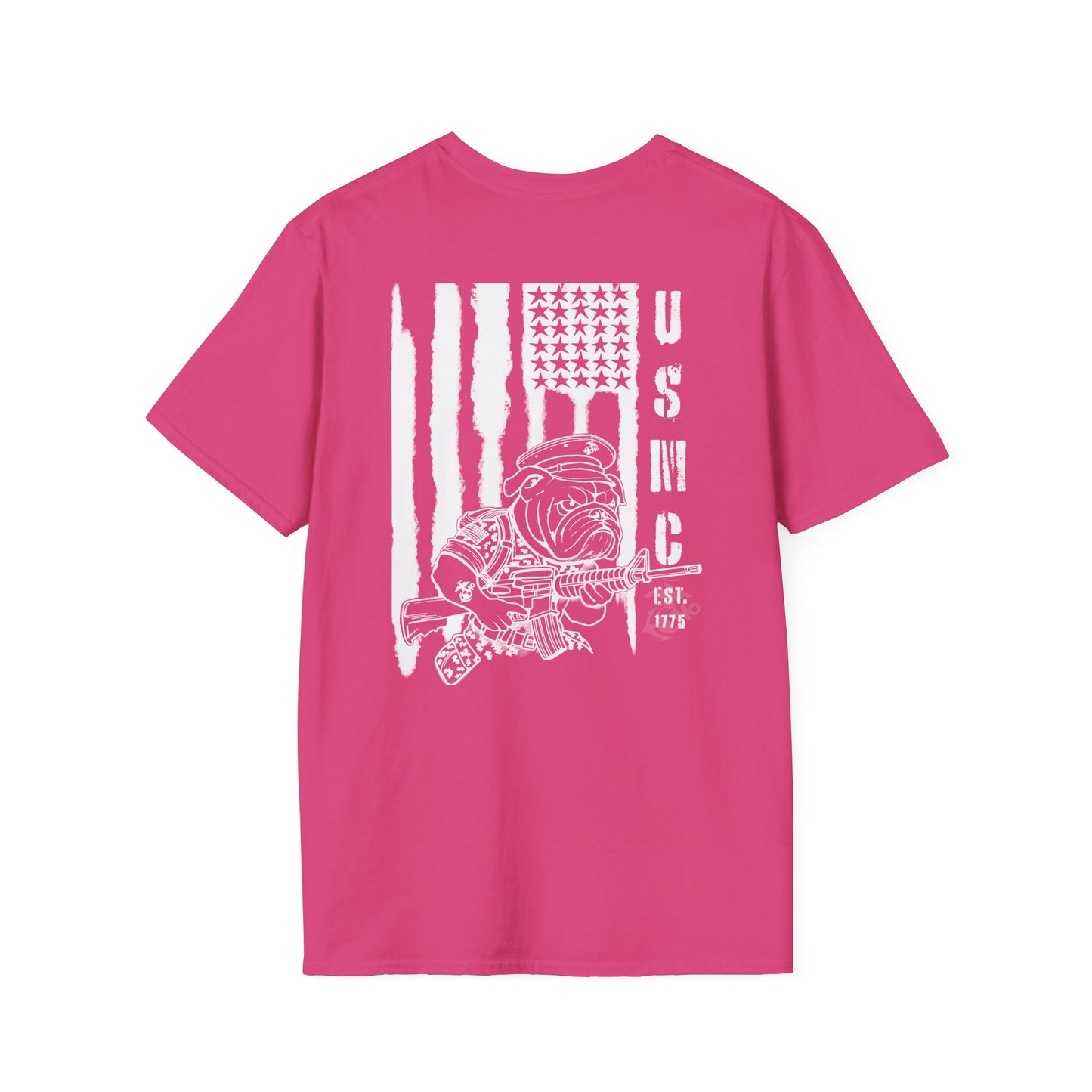 USMC Softstyle T-Shirt - US Marines Devil Dog Patriotic Shirt