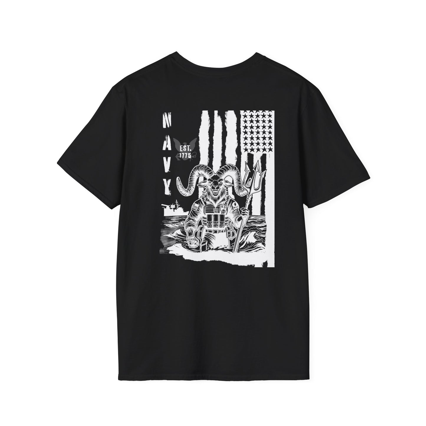 USN Softstyle T-Shirt - US Navy Goat Patriotic Shirt