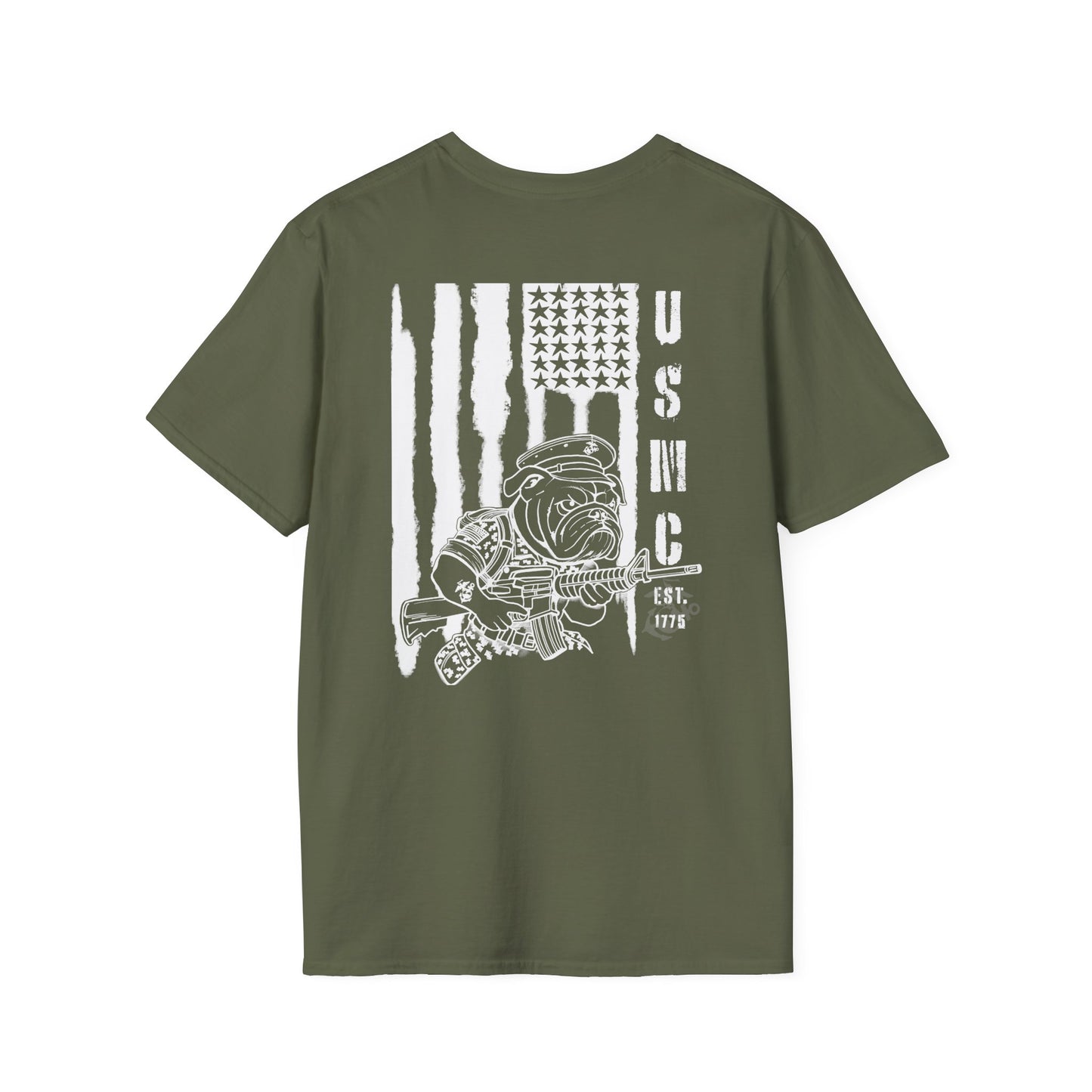 USMC Softstyle T-Shirt - US Marines Devil Dog Patriotic Shirt