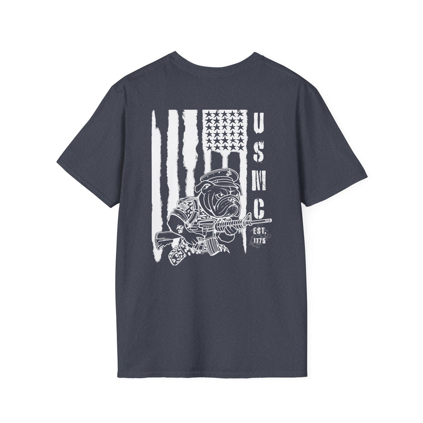 USMC Softstyle T-Shirt - US Marines Devil Dog Patriotic Shirt