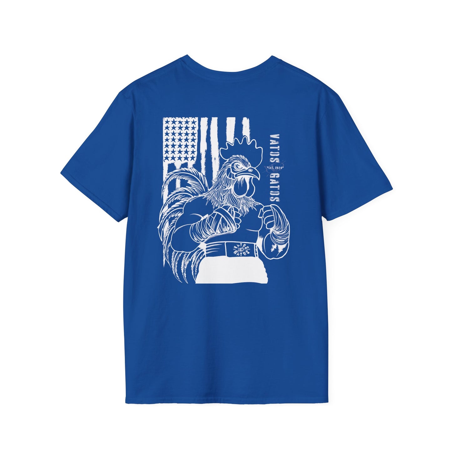 USA Rooster Vato Gato Fighter — Patriotic Graphic Tee | Bold Streetwear