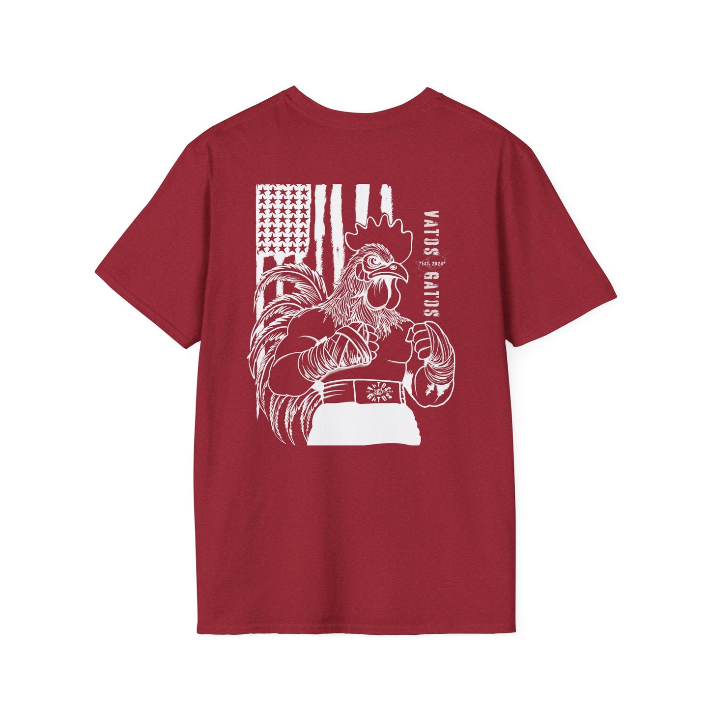 USA Rooster Vato Gato Fighter — Patriotic Graphic Tee | Bold Streetwear