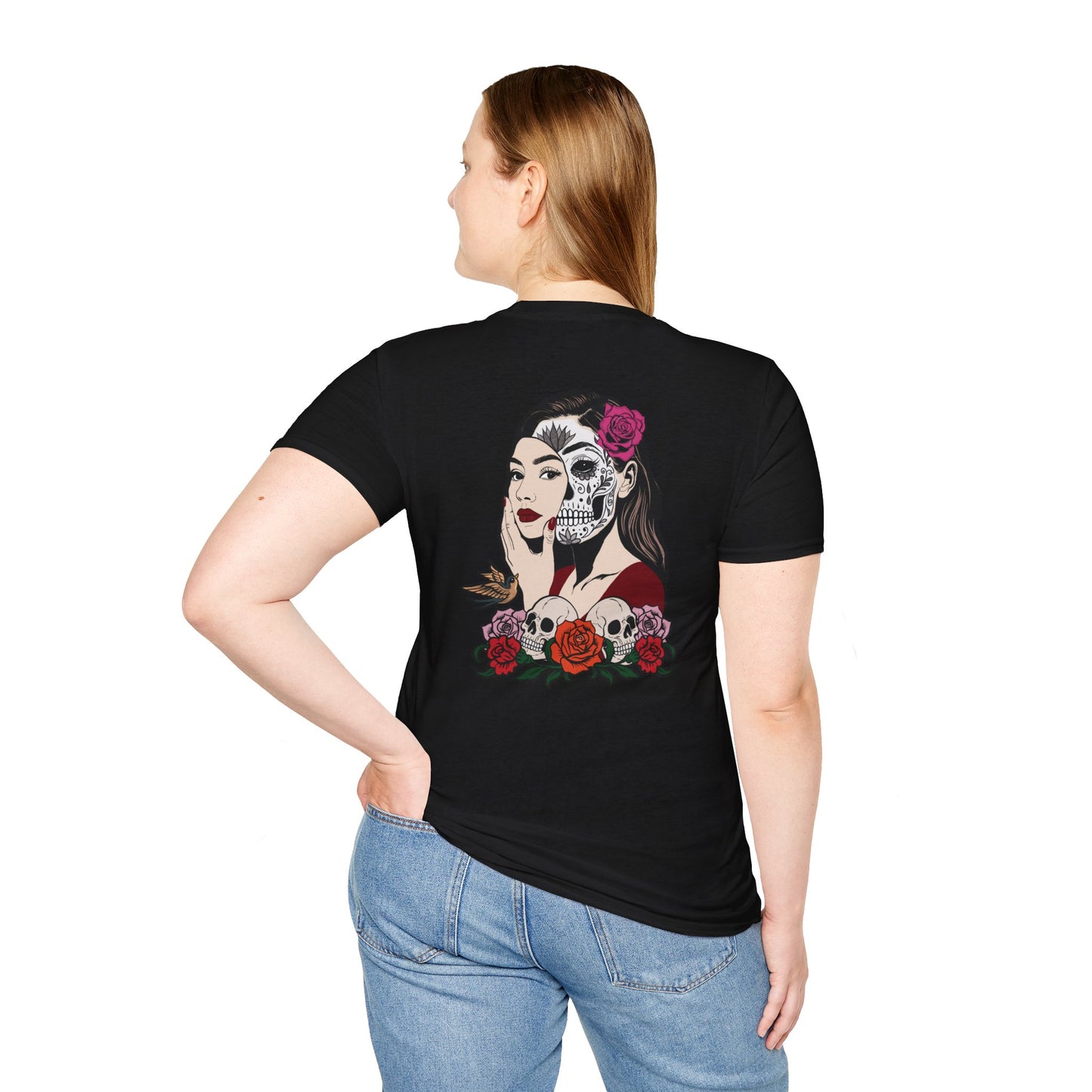 Softstyle Graphic T-Shirt - Floral Sugar Skull Woman