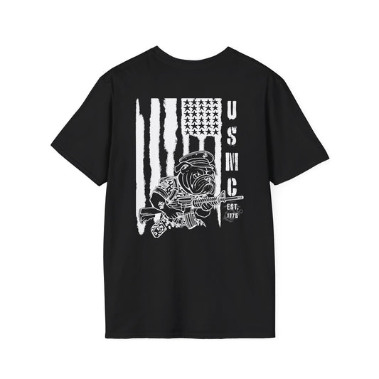 USMC Softstyle T-Shirt - US Marines Devil Dog Patriotic Shirt
