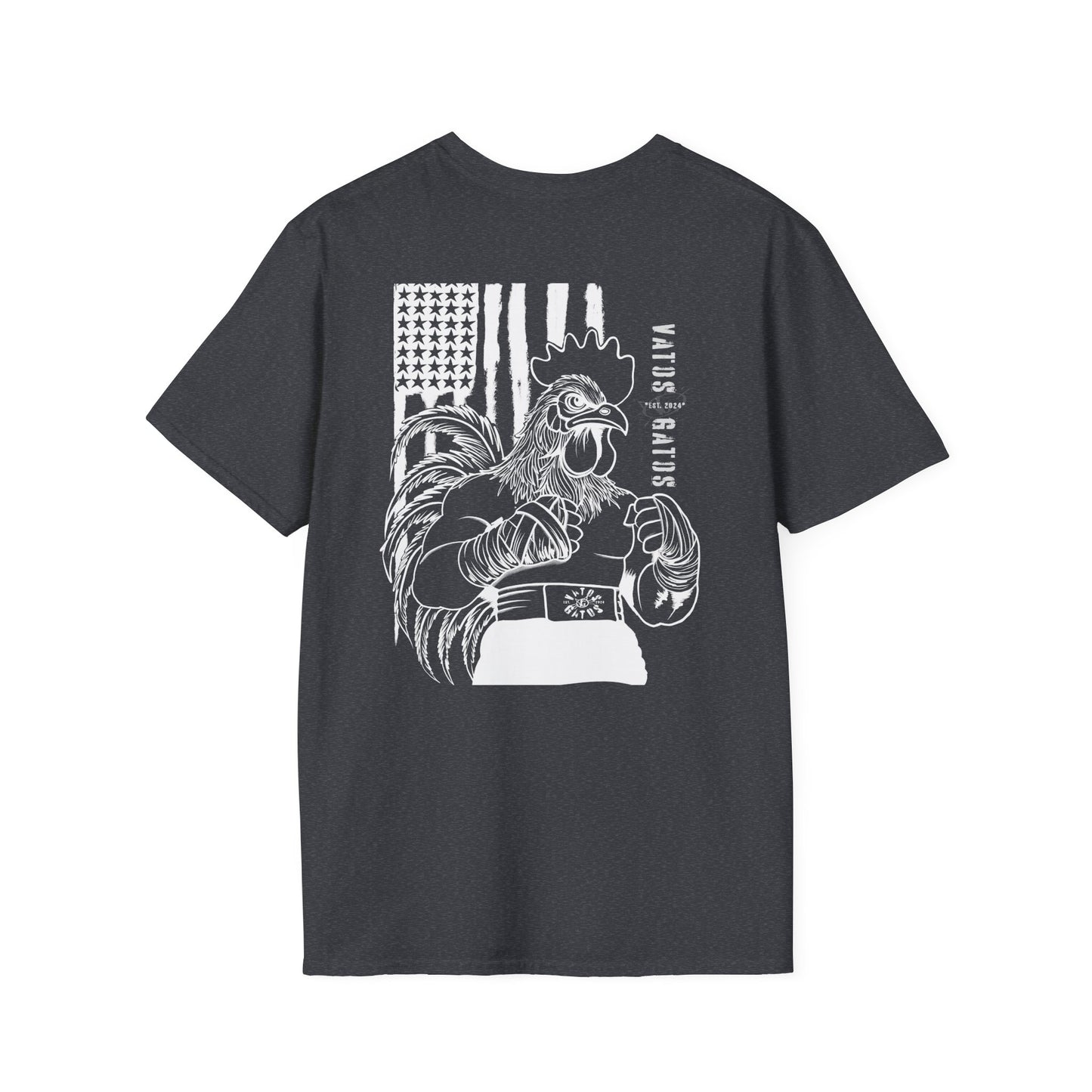 USA Rooster Vato Gato Fighter — Patriotic Graphic Tee | Bold Streetwear