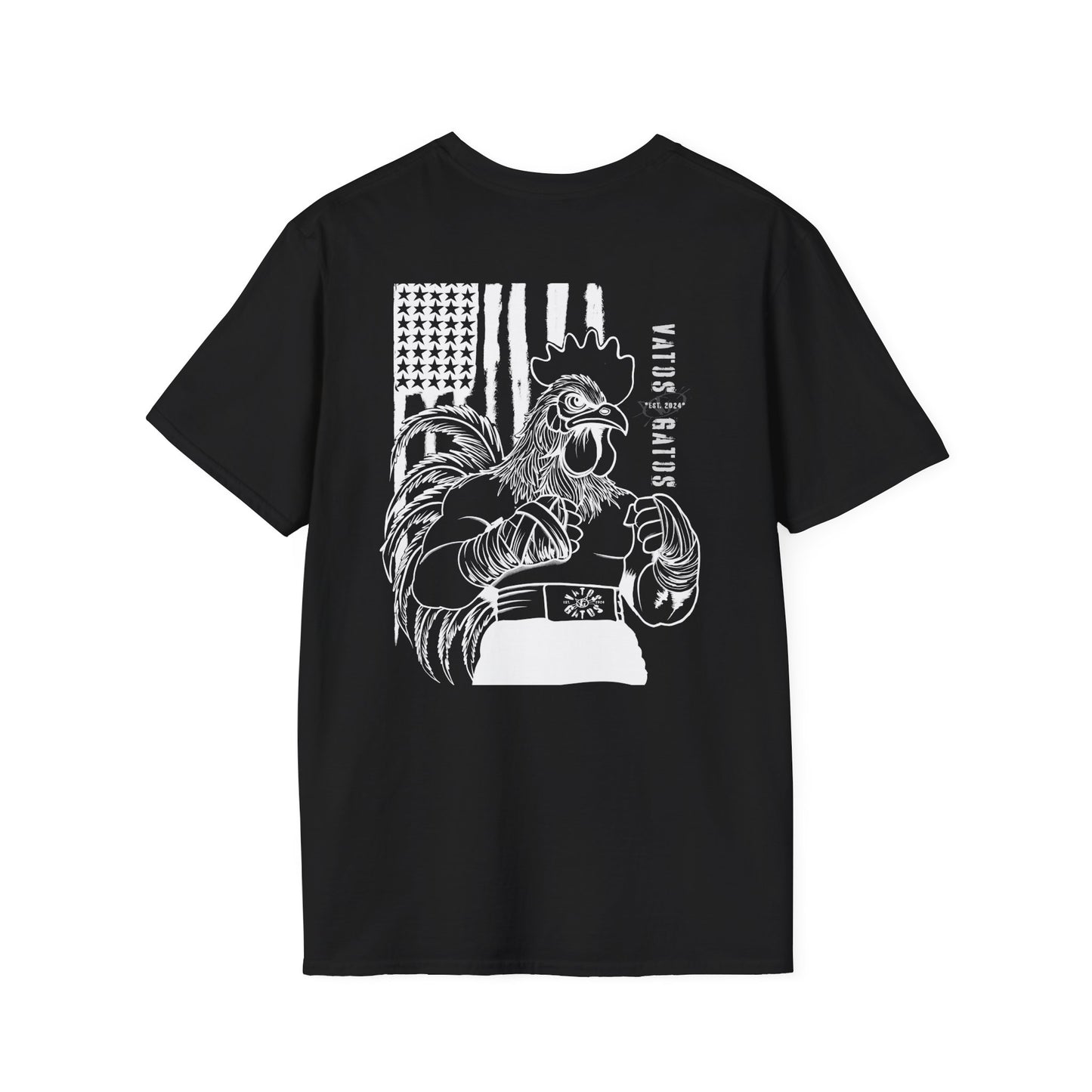 USA Rooster Vato Gato Fighter — Patriotic Graphic Tee | Bold Streetwear