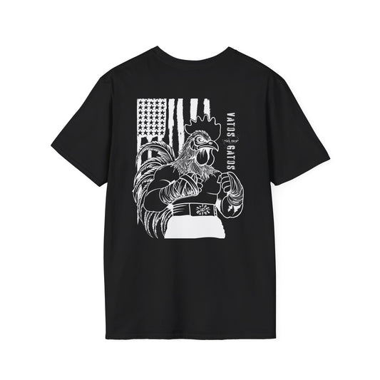 USA Rooster Vato Gato Fighter — Patriotic Graphic Tee | Bold Streetwear