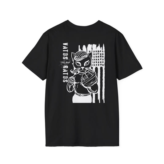 The OG Vato Gato Fighter — Patriotic Graphic Softstyle Tee | Bold Streetwear