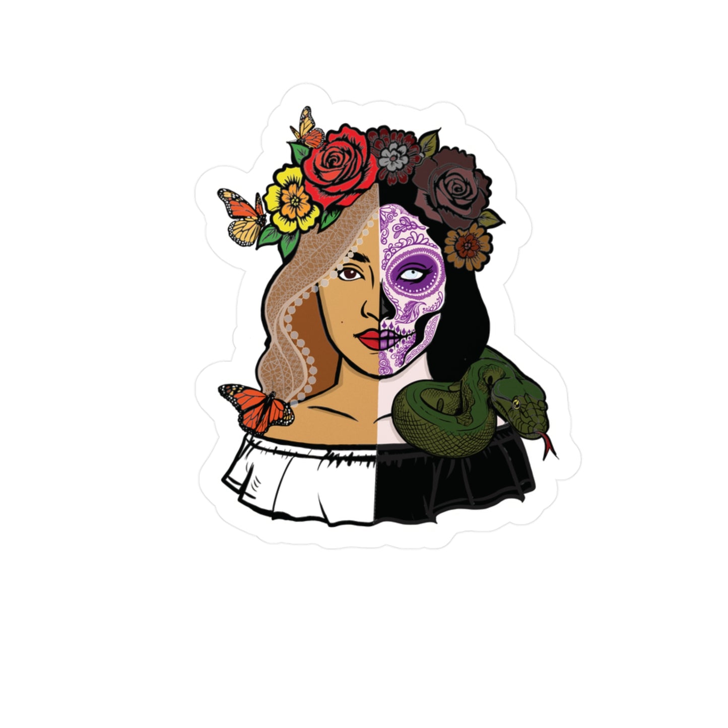 Day of the Dead Vinyl Decals - Artistic Sugar Skull Design